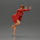 woman in an open long shirt and bikini, leaning with her hands against the wall - Only-Games