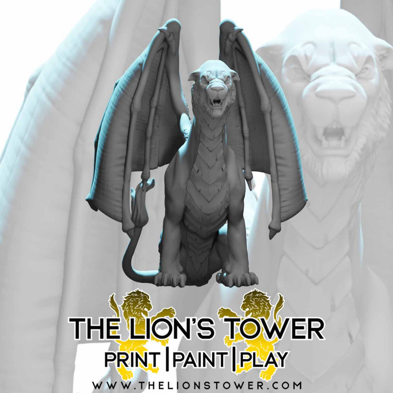 Liondrake Female 1 - large sized 32mm scale miniature - Only-Games