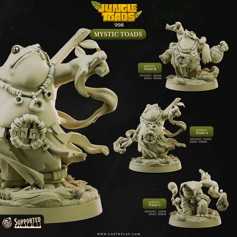 Mystic Toads - Jungle Toads - CastNPlay - Terrain Wargaming D&D DnD 28mm 32mm 40mm 54mm - Only-Games