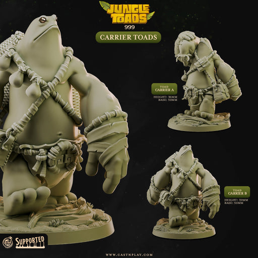 Carrier Toads - Jungle Toads - CastNPlay - Terrain Wargaming D&D DnD 28mm 32mm 40mm 54mm - Only-Games