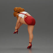 Sexy Girl Adjusting Her Stylish Red Heels - Only-Games