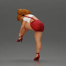 Sexy Girl Adjusting Her Stylish Red Heels - Only-Games