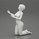 Sexy girl in bikini with short hair sitting on her knees - Only-Games