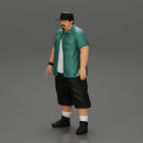 Big strong gangster homie in cap and short standing - Only-Games