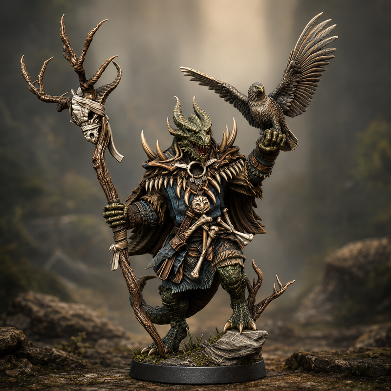 Dragonkin Druid Miniature STL | Digital Download - Only-Games
