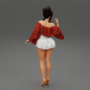sexy girl posing in fashion shirt and mini skirt - Only-Games