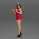 Attractive girl in mini dress and heels Leaning Against car - Only-Games