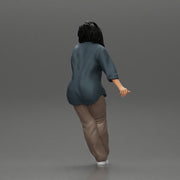 lowrider chola girl is leaning against the car, wearing a long open shirt with pigtails hair - Only-Games