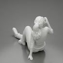 Tired woman mechanic in sexy shirt pants sitting and drinking water during from bottle - Only-Games