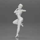 Sexy girl in mini dress and heels Leaning Against wall - Only-Games