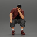 Fat Gangster in cap and sunglasses sitting and thinking - Only-Games
