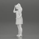 Young Beautiful Girl wearing long Shirt and boots Surprised - Only-Games