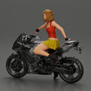 Sexy girl with short hair rides a motorbike in mini skirt - Only-Games