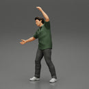 young man in a shirt and pants dancing - Only-Games