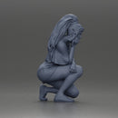 fashionable girl in beachwear is sitting and looking - Only-Games