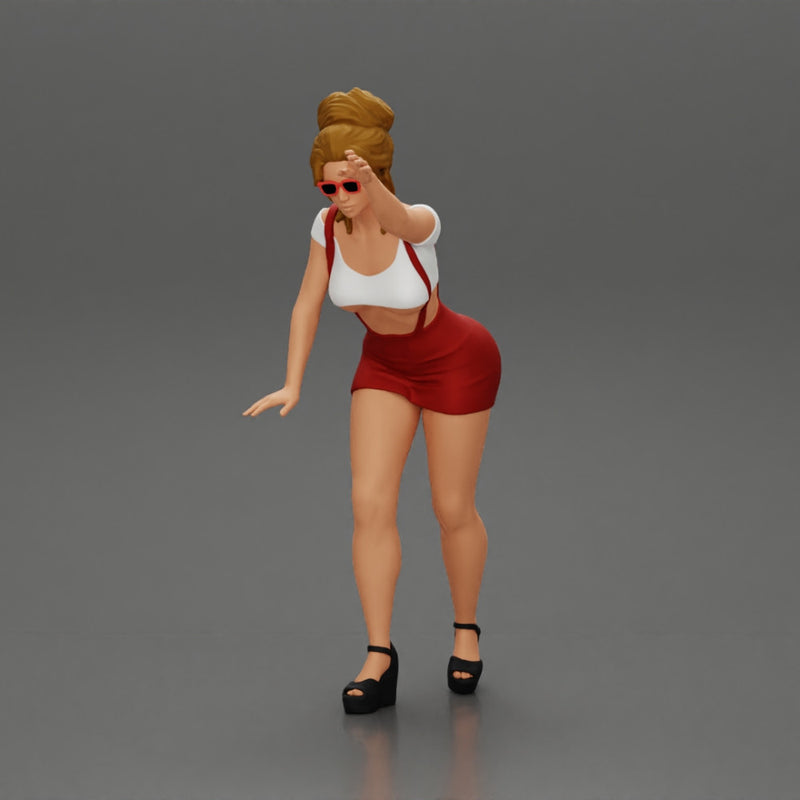 2 Sexy Girl in sunglasses opening a car hood and look inside - Only-Games