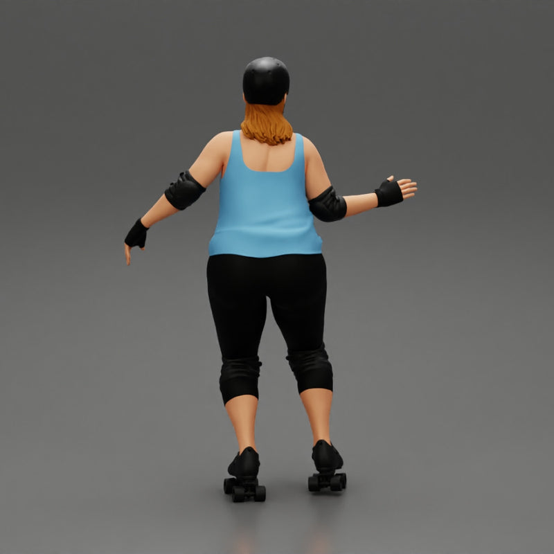 overweight derby girl roller skating