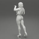 Pretty Woman in Leather Jacket and neck warmer - Only-Games