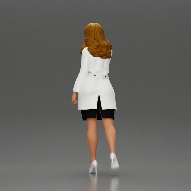 Elegant Teacher in White Coat Gesturing with Confidence and Professionalism - Only-Games
