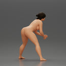 Naked tennis player holding her racket in a ready position - Only-Games