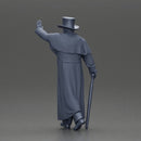 man in long coat, resembling a mafia boss walking - Only-Games