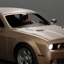 Man in a leather jacket sitting on the car and closing the car door - Only-Games