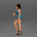 Sexy girl in mini dress Leaning Against Car on the beach - Only-Games