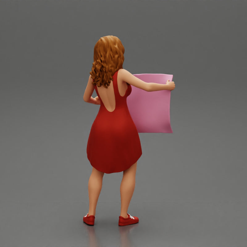 travel woman in dress with sun glasses holding a map and looking to the map - Only-Games