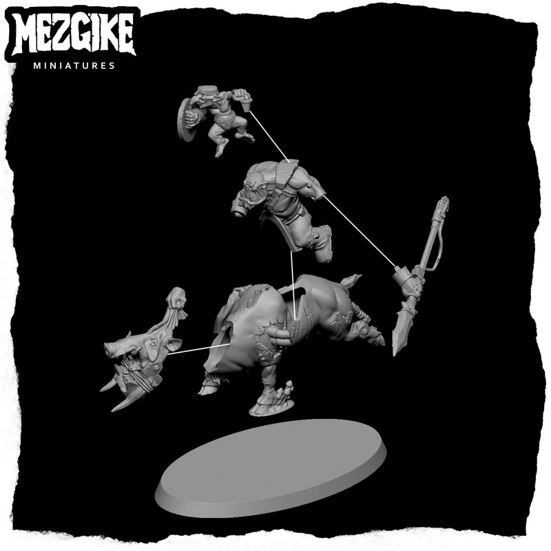 Pig boy riderz mob 'A' (4 physical miniatures)