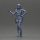 Elegant Woman in mini Dress with Gesturing Hand - Only-Games