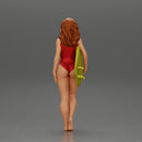 Attractive Young Woman Walking on Beach Holding Surfboard 2 - Only-Games