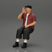 Gangster homie in cap Sitting On the car And Smoking Cigar - Only-Games