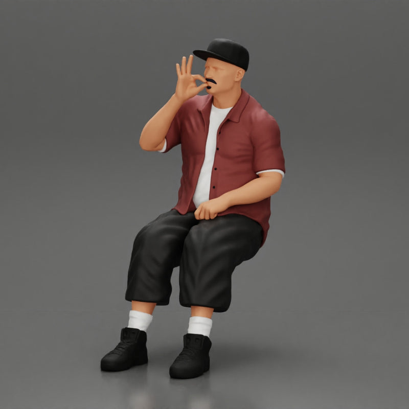 Gangster homie in cap Sitting On the car And Smoking Cigar - Only-Games