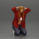 Chola Girl in open shirt sitting putting his hands behind head about to be arrested - Only-Games