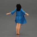 Sexy woman in Bikini and night robe opening Arms To the Sky - Only-Games