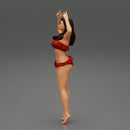 Hot beautiful woman in bikini standing with her arms raised up - Only-Games