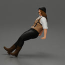 Man in Vintage Outfit and bonnet Seated in a Relaxed Pose - Only-Games