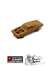 Abandoned Dodge Charger - Brave New Worlds - Printable Scenery Wasteworld Gaslands Terrain Scatter D&D DnD Car - Only-Games