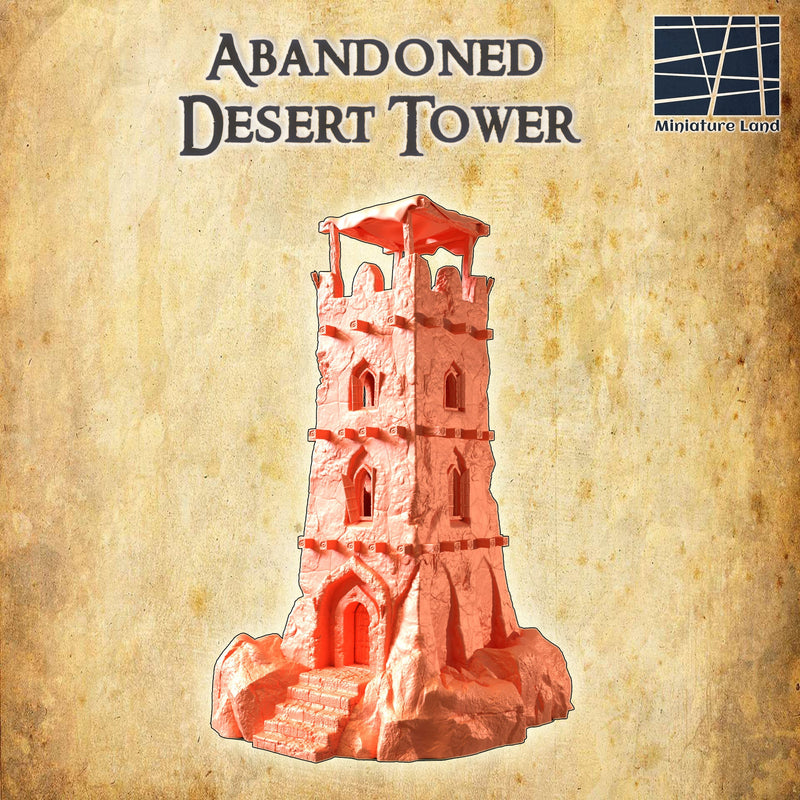 Abandoned Desert Tower - Miniatureland - Terrain Wargaming D&D DnD - Only-Games