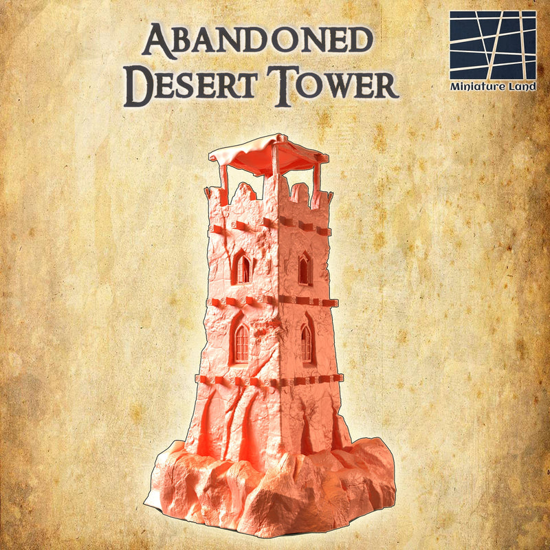 Abandoned Desert Tower - Miniatureland - Terrain Wargaming D&D DnD - Only-Games