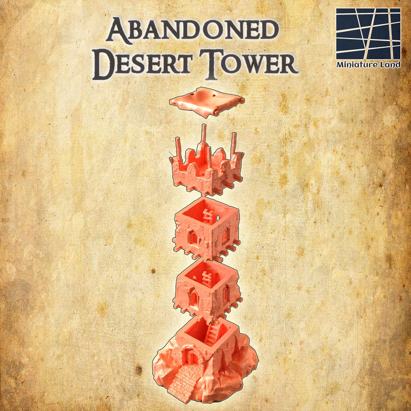 Abandoned Desert Tower - Miniatureland - Terrain Wargaming D&D DnD - Only-Games