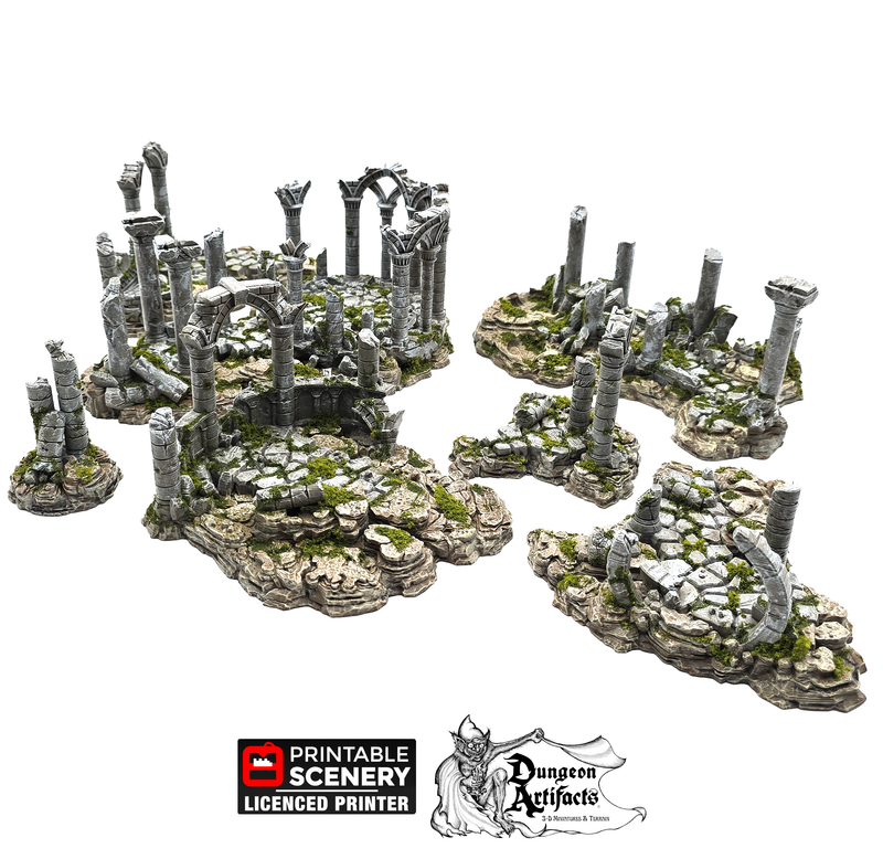 Ancient Ruins - Clorehaven and The Goblin Grotto - Printable Scenery - Wargaming Terrain Scatter D&D, DnD - Only-Games