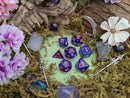 Pink and Purple Galaxy Dice Set