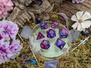 Pink and Purple Galaxy Dice Set