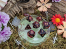 Red and Black Galaxy Dice Set