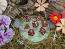 Amber Glitter Dice Set