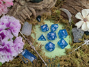 Blue Glitter Dice Set