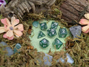 Green Glitter Dice Set
