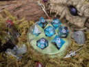 Blue Liquid Core Shimmer TTRPG Dice Set