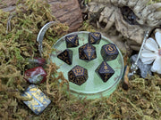 Arcana Obscura | Arcana Black and Gold Metal Dice Set - Only-Games